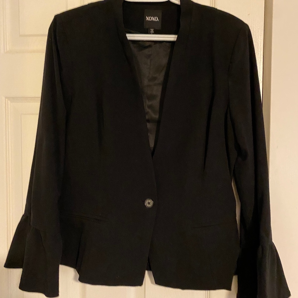 XOXO Peplum Blazer in Black, size L